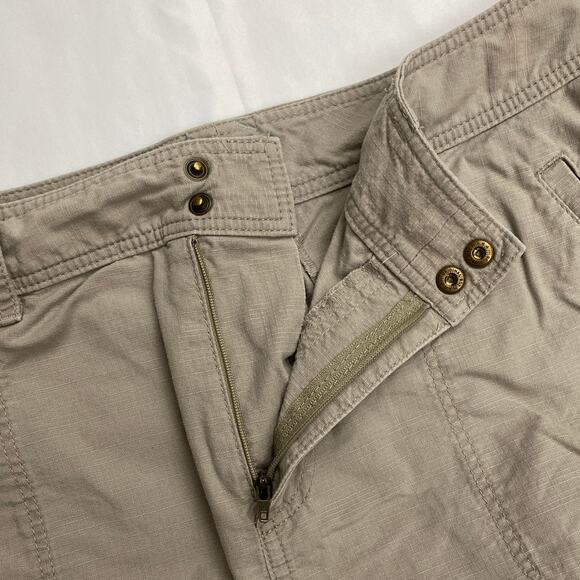 L.L. Bean Cargo Skirt Favorite Fit Size 6 Beige Khaki Pockets Zippers Drawstring - Picture 7 of 10